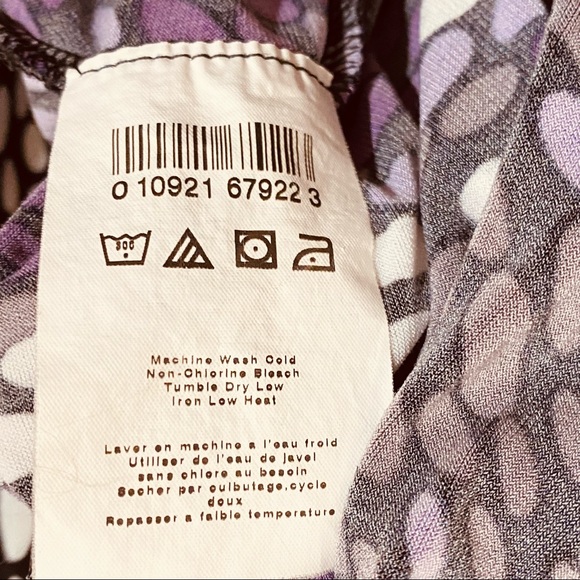 Motherhood Maternity Vneck Purple print 3/4 Sleeve Dress size M - Picture 11 of 12